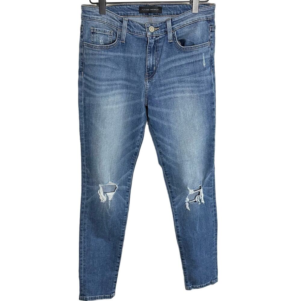 Flying Monkey Women's High Rise Distressed Skinny Jeans Size‎ 28